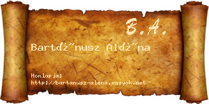 Bartánusz Aléna névjegykártya
